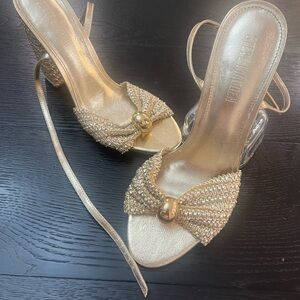 Steve Madden Metallic Gold Heeled Sandals